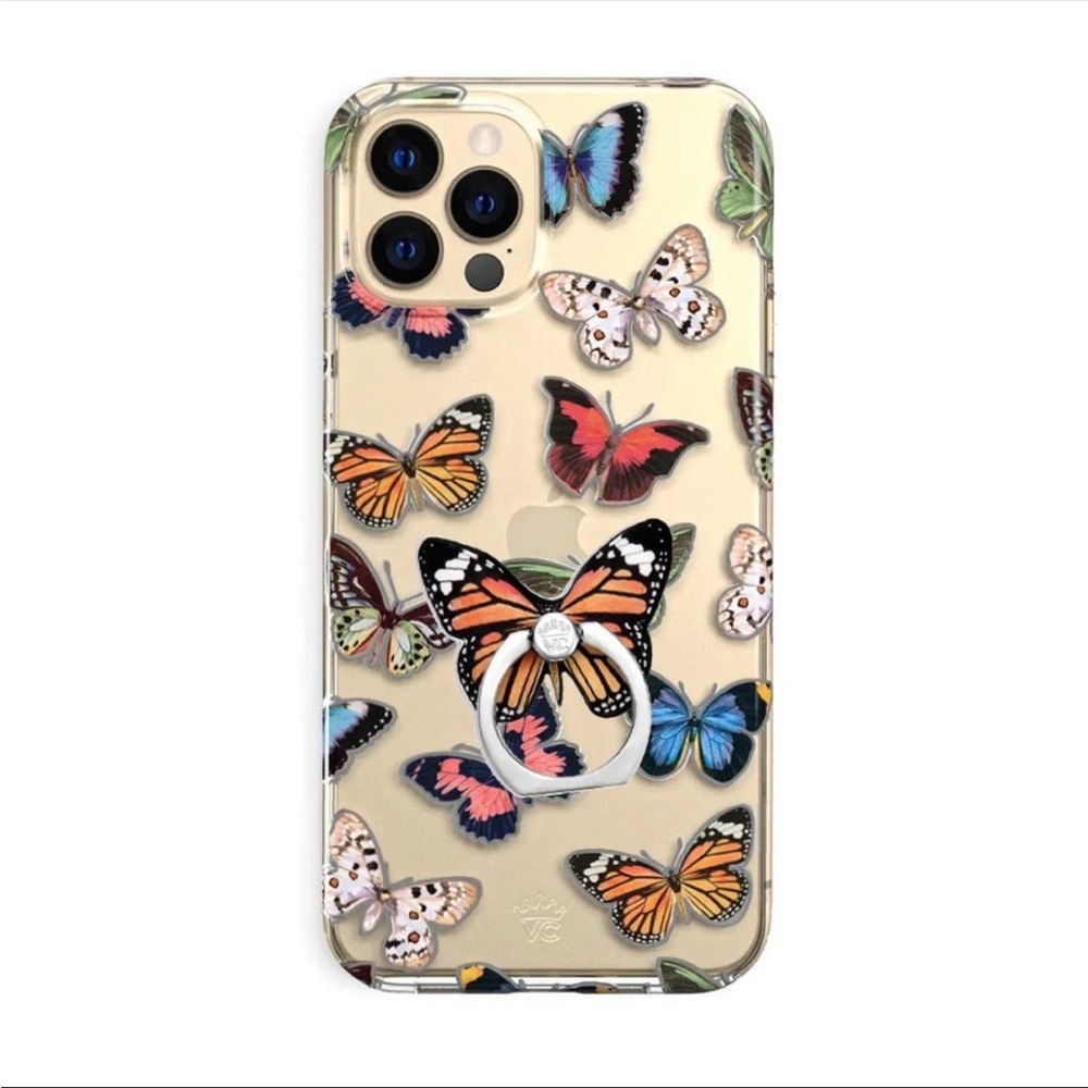 VELVET CAVIAR IPHONE 12 PRO MAX CLEAR BUTTERFLY CASE & BUTTERFLY RING GRIP